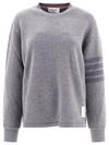 Thom Browne Wool Crew-neck Sweatshirt With Embroidered Sleeve Detail