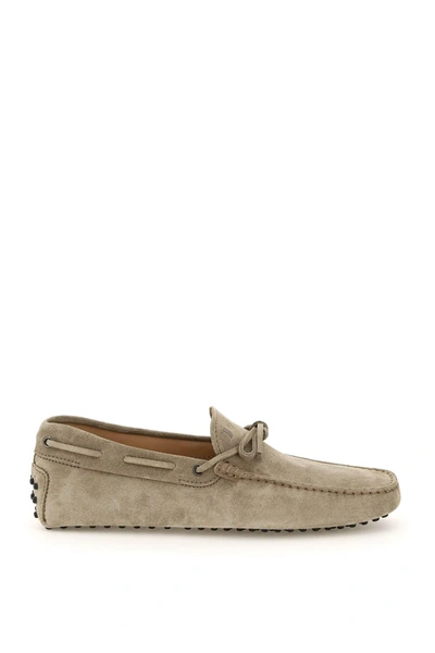 Tod's Gommino Loafers With Laces In Gray