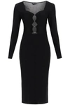 TOM FORD TOM FORD KNITTED MIDI DRESS WITH CUT OUTS