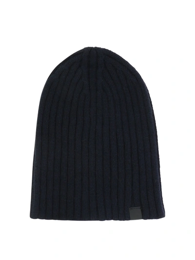 Tom Ford Ribbed Beanie In Navy