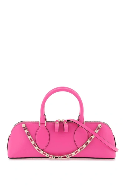 Valentino Garavani Rockstud E/w Leather Handbag Women In Pink