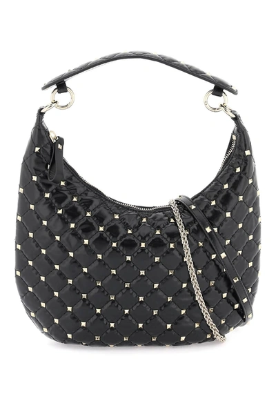 VALENTINO GARAVANI VALENTINO GARAVANI SMALL LEATHER 'ROCKSTUD SPIKE' HOBO BAG