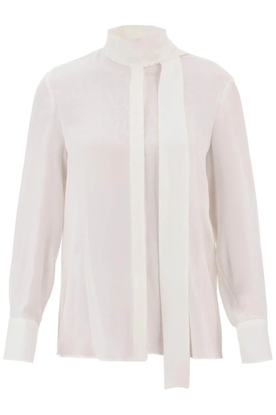 Valentino Garavani Toile Iconographe Shirt In Silk Jacquard In White