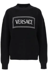 Versace Crew-neck Sweater With Logo Inlay