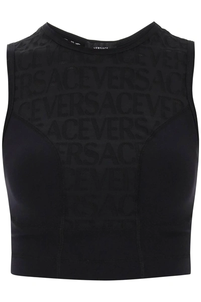 VERSACE VERSACE SPORTS CROP TOP WITH LETTERING