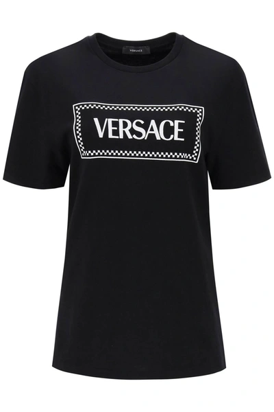 VERSACE VERSACE T SHIRT WITH LOGO EMBROIDERY