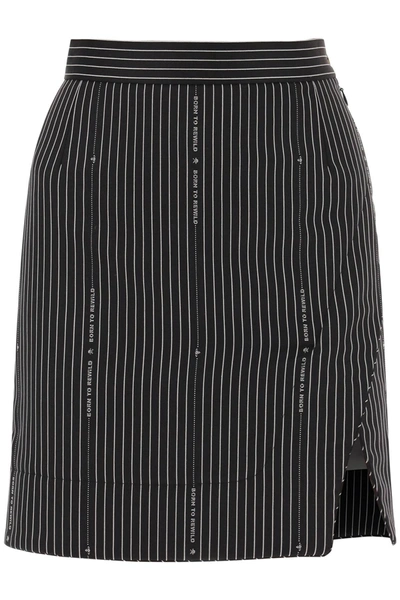 Vivienne Westwood 'rita' Wrap Mini Skirt With Pinstriped Motif In Black