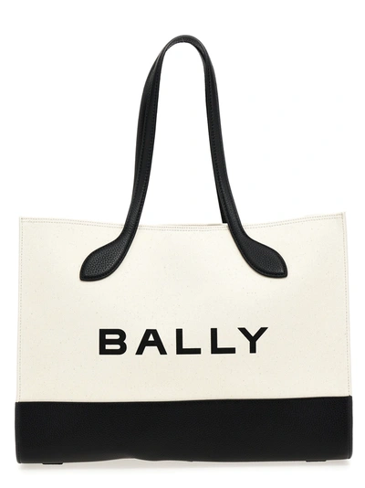 Bally Bar Keep On Shopper Tote Bag White/black