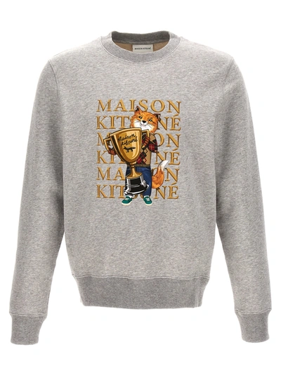 Maison Kitsuné Fox Champion Sweatshirt In Grey
