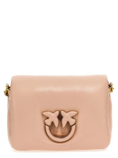 Pinko Love Click Baby Puff Crossbody Bags Pink In Powder Pink-block Colour