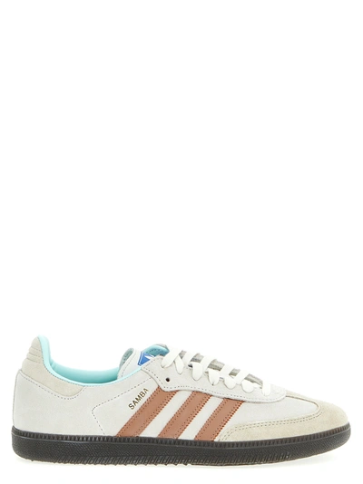 Adidas Originals Off-white Samba Og Sneakers In Crystal White/clay Strata/gum5