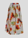 Alexander Mcqueen Solarised Orchid-print Cotton Midi Skirt In Opticalwhite