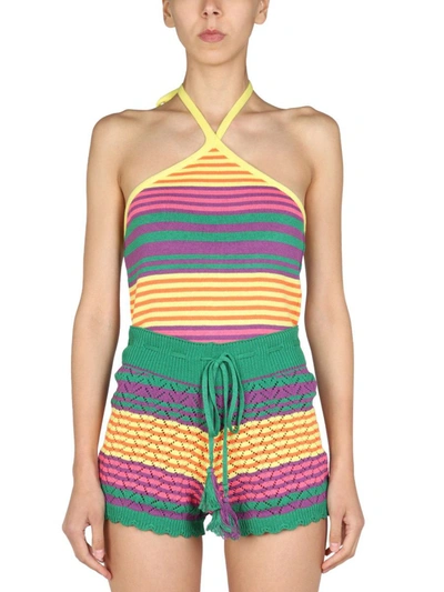 Gallo 1927 Striped Pattern Top In Multicolour