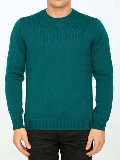 Roberto Collina Green Merino Wool Sweater