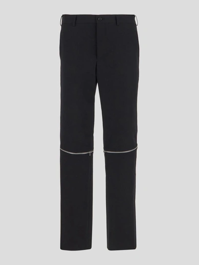 Homme Plus Zipped Knee Trousers In Black