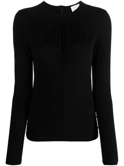 Isabel Marant Laura Long Sleeve Viscose Top In Multi-colored