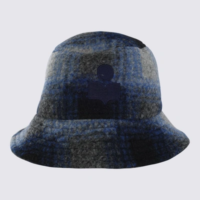Isabel Marant Navy Wool Blend Haley Bucket Hat In Blue