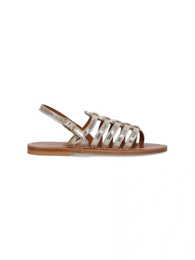 Kjacques Homere Leather Sandals In Silver