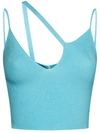 Laneus Asymmetric Knit Top In Aqua