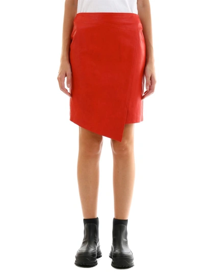 ARMA LEATHER MINISKIRT RED