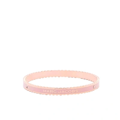 Marc Jacobs The Medallion Scalloped Goud Roze Armband In Pink