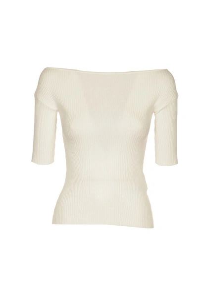 Weekend Max Mara Ribbed Top In White