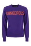 MC2 SAINT BARTH MC2 SAINT BARTH WOOL AND CASHMERE BLEND JUMPER WITH DANGEROUS EMBROIDERY