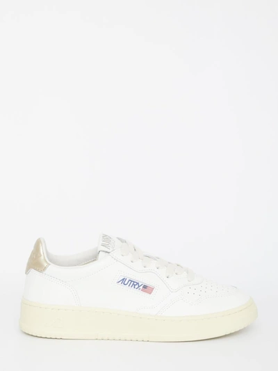 Autry Medalist White And Gold Sneakers