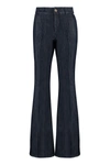 Michael Michael Kors Logo-plaque Flared Jeans In Denim