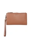 Michael Michael Kors Wallet In Textured Leather In Brown