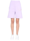 Msgm "fantastic Green" Bermuda In Lilac