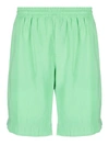 Msgm Bermuda With Logo In Green