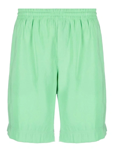 Msgm Elastic Belt Shorts In Green