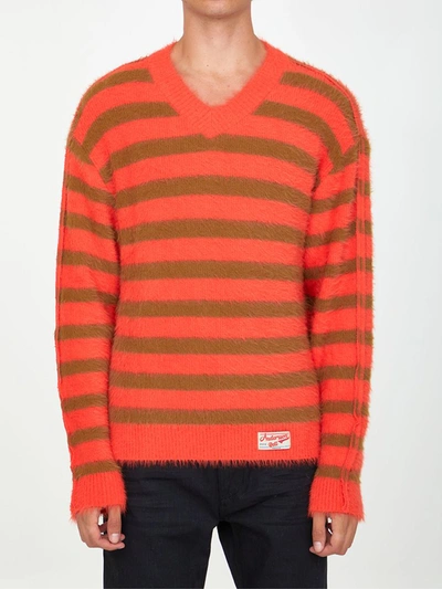 Andersson Bell Orange And Beige Striped Jumper In Multicolor