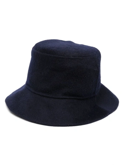 P.a.r.o.s.h Flat-crown Wool Bucket Hat In Blu