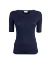P.a.r.o.s.h Leila Ribbed Knit Wool Top In Blues And Greens