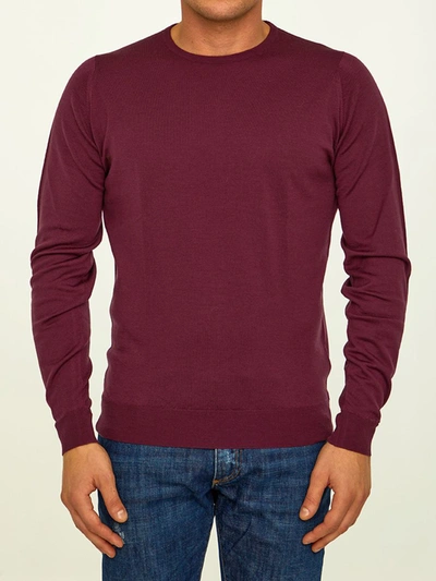 John Smedley Plum-colored Merino Jumper In Purple