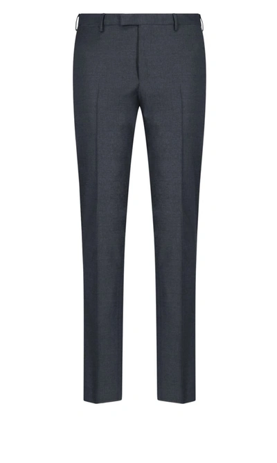 Pt Torino Pressed-crease Charm-detail Tailored Trousers In Black