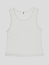 R13 Distressed Tank Top In White