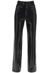 Rotate Birger Christensen High-waisted Sequinned Flared Trousers In Black