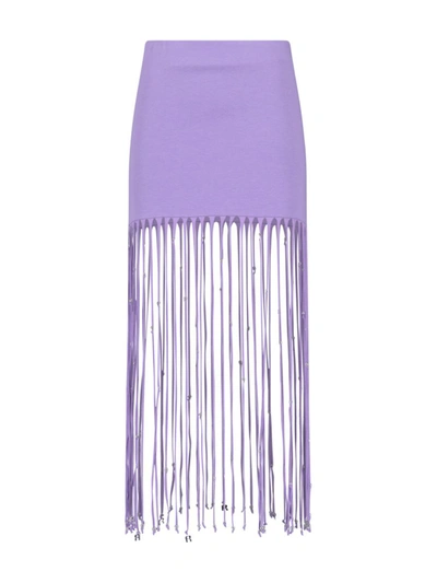 Rotate Birger Christensen Noemi Fringed Skirt In Purple