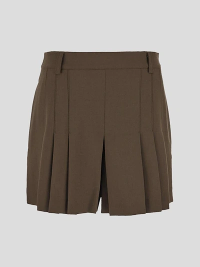 Semicouture Cool Wool Shorts In Green