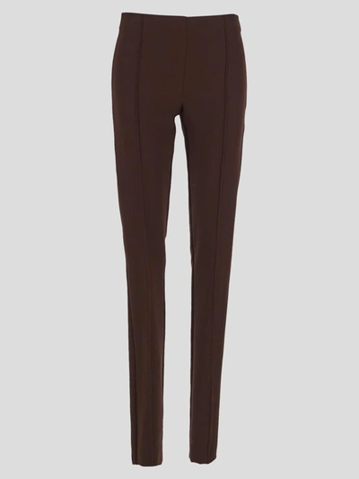 Semicouture Straight Leg Trousers In Brown