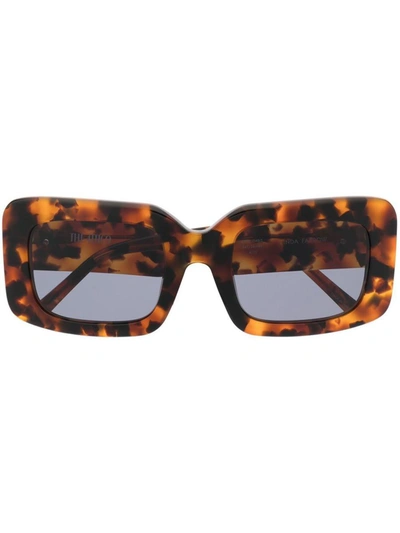 Attico ''jorja'' Tortoise Shell Sunglasses In T-shell/yellow Gold/dark Blue