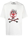 VISION OF SUPER VISION OF SUPER WHITE T-SHIRT WITH RED SKULL PRINT CLOTHING