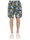Ymc You Must Create Ymc Bermuda With Floral Print In Multicolour