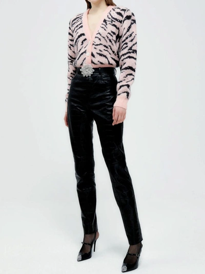 ALESSANDRA RICH ZEBRA PATTERN KNITTED CARDIGAN