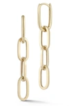 Ember Fine Jewelry 14k Yellow Gold Chain Drop Huggie Hoop Earrings In Gold