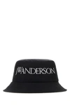 Jw Anderson Logo-embroidered Tonal-stitching Bucket Hat In Black