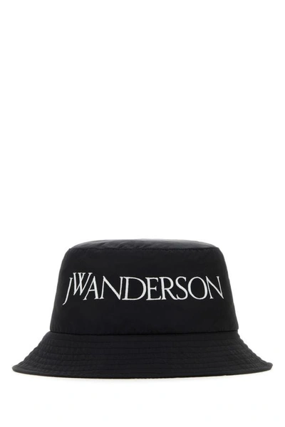 Jw Anderson Logo-embroidered Tonal-stitching Bucket Hat In Black